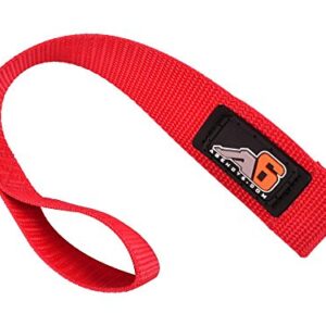 Agency 6 Winch Hook Pull Strap - RED - 1.5 INCH Wide - Heavy Duty - Made in The U.S.A