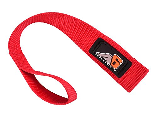 Agency 6 Winch Hook Pull Strap - RED - 1.5 INCH Wide - Heavy Duty - Made in The U.S.A