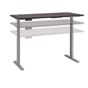 bush business furniture move 60 series height adjustable standing desk, 72w x 30d, storm gray with cool gray metallic base