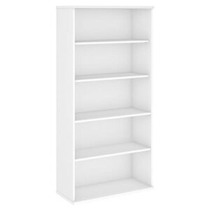 bush business furniture studio c 5 shelf bookcase in white
