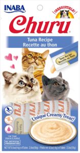 inaba churu lickable purée natural cat treats (tuna recipe, 4 tubes)