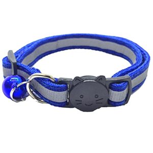 PACCOMFET FUNPET 6 Pcs Breakaway Cat Collar with Reflective Nylon Strip and Bell, Safe and Durable