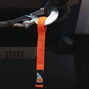 Agency 6™ Winch Hook Pull Strap - Orange - 1 INCH Wide - Heavy Duty - Made in The U.S.A