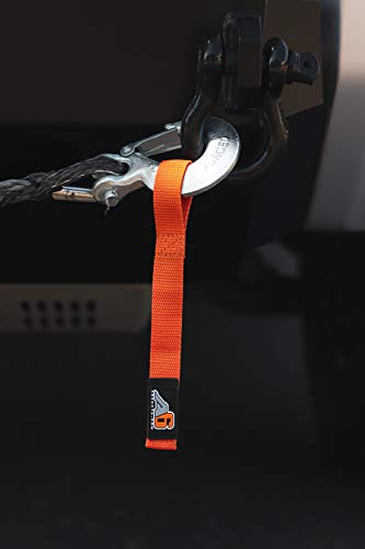Agency 6™ Winch Hook Pull Strap - Orange - 1 INCH Wide - Heavy Duty - Made in The U.S.A