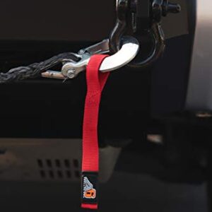 Agency 6™ WINCH HOOK PULL STRAP - RED - 1 INCH WIDE - Heavy Duty - Made in the U.S.A. - Lifetime warranty