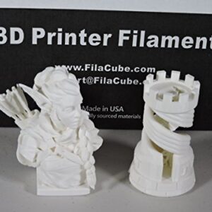 White 1.75mm 5KG Spool (11 lbs/roll) FilaCube PLA 2 (PLA 2nd Generation) Pure Real White 3D Printer Filament [Made in USA] polylactic Acid FDM