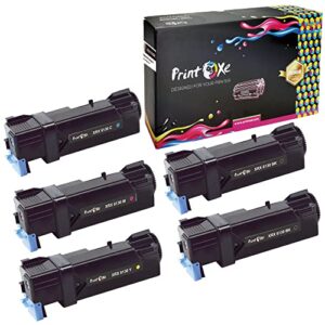 printoxe™ compatible 5 toners for xerox 6130 (complete set + black) ; 2 black 106r01281 , cyan 106r01278 , magenta 106r01279 , & yellow 106r01280 for xerox phaser 6130 & 6130n