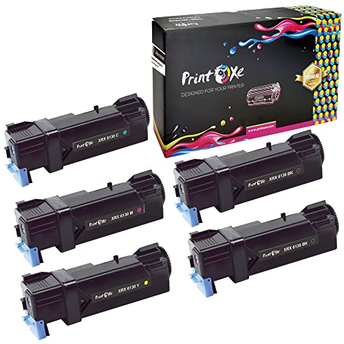 PRINTOXE™ Compatible 5 Toners for Xerox 6130 (Complete Set + Black) ; 2 Black 106R01281 , Cyan 106R01278 , Magenta 106R01279 , & Yellow 106R01280 for Xerox Phaser 6130 & 6130N