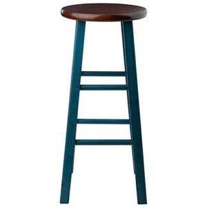 Winsome Wood Ivy Model Name Stool, Rustic Teal/Walnut 13.6x13.6x29.1