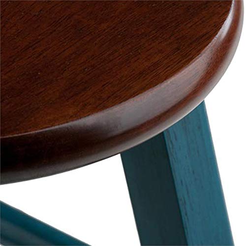 Winsome Wood Ivy Model Name Stool, Rustic Teal/Walnut 13.6x13.6x29.1