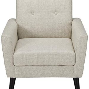 Christopher Knight Home Sienna Mid-Century Modern Fabric Club Chair, Beige 29.5D x 31.1W x 34.5H Inch