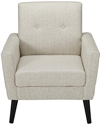 Christopher Knight Home Sienna Mid-Century Modern Fabric Club Chair, Beige 29.5D x 31.1W x 34.5H Inch