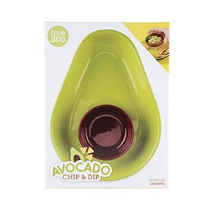 TrueZoo Avocado Chip & Dip Bowl, Guacamole Serving Tray, Appetizer Platter, Party Dish