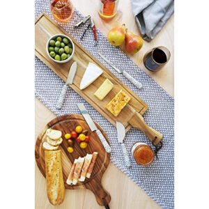 Twine Rustic Farmhouse Tapas Board Serveware, Acacia Wood Plank, Cheese Tray with Handle Brown