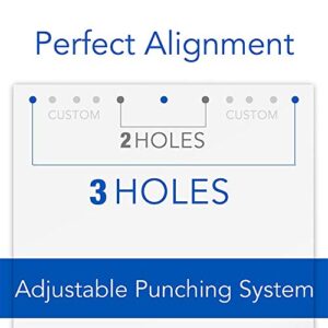 Swingline Desktop Hole Punch, Hole Puncher, Precision Pro, Adjustable, 2-3 Holes, 10 Sheet Punch Capacity, Black/Gold (74086)
