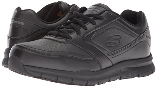 Skechers womens Nampa-wyola Food Service Shoe, Black Polyurethane, 8 US