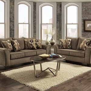 Roundhill Furniture Camero Cafe Fabric Pillowback Loveseat