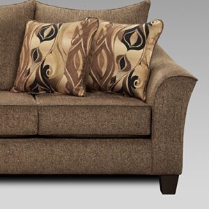 Roundhill Furniture Camero Cafe Fabric Pillowback Loveseat