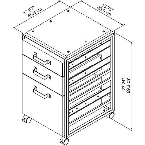 Bush Furniture 3 Drawer Mobile Pedestal