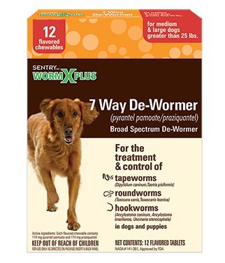 SENTRY Worm X Plus 7 Way DeWormer Large Dogs (12 count)