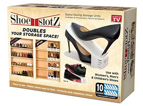 Shoe Slotz Space-Saving Storage Units in Ivory | As Seen on TV | No Assembly Required | Limited Edition Price Club Value Pack, 10 Piece Set