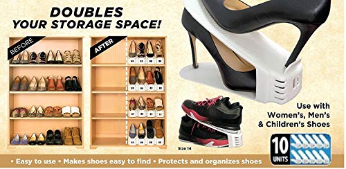 Shoe Slotz Space-Saving Storage Units in Ivory | As Seen on TV | No Assembly Required | Limited Edition Price Club Value Pack, 10 Piece Set