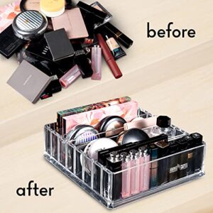 Acrylic Makeup Palette Organizer 8 Spaces Makeup Holder Organizer For Vanity Clear Cosmetics Makeup Organizer for Drawers