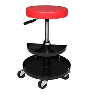 motoos adjustable mechanics creeper seat rolling stool pneumatic chair tray padded repair shop garage with 300 lbs capacity