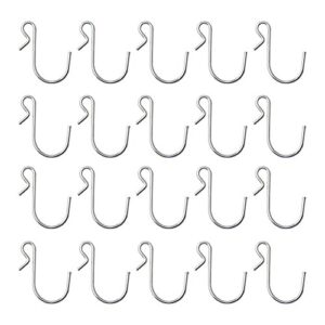 yiwerder 20-pack polished metal steel clip type hanging hooks, holds up to 10 lbs (small size)