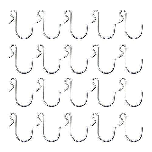 YiwerDer 20-Pack Polished Metal Steel Clip Type Hanging Hooks, Holds up to 10 lbs (Small Size)