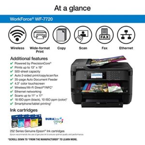 Epson WorkForce WF-7720 Wireless Wide-format Color Inkjet Printer with Copy, Scan, Fax, Wi-Fi Direct and Ethernet, Amazon Dash Replenishment Ready