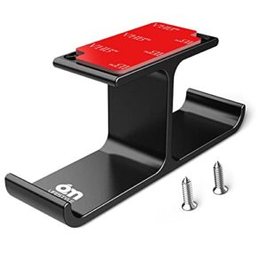 6amlifestyle headset headphone stand hanger under desk designed [patented] aluminum headphone holder hook by strong adhesive & screws universal compatible with pc gaming dj headsets - bk701