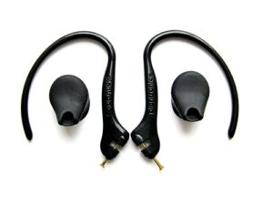 replacement set 2 earhooks with metal pins and 2 eartips adapters compatible with plantronics m50 m24 m20, voyager 520 521 835, explorer 220 235 240 242 243 245 320 330 340 350 360 370 395 headsets