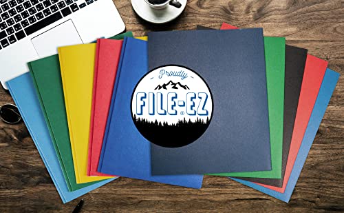 FILE-EZ Two-Pocket Folders, Black, 25-Pack, Textured Paper, Letter Size (EZ-32505)