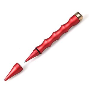 ztylus gadget addix 3 in 1 rattle pen: black ink writing pen, fidget spinner end cap, pressure tip, ergonomic grip (aluminium red)