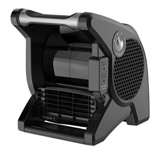 Lasko High Velocity Max Performance Pivoting Utility Blower Fan, for Cooling, Ventilating, Exhausting and Drying, Home, Job Site, 2 AC Outlets, Circuit Breaker with Reset, 3 Speeds, 14", Black, U15617