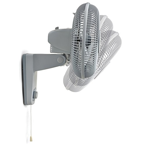 Lasko M12900 Oscillating 12 inch Wall Mount Fan for Indoor Use, Light Grey