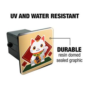 Cute Lucky Cat Maneki-Neko Tow Trailer Hitch Cover Plug Insert 2"