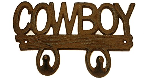 Rustic Cowboy Cast Iron Decorative Double Wall Hook