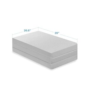 Best Price Mattress 4 Inch Trifold Memory Foam Mattress Topper with Cover, CertiPUR-US Certified, Twin XL,White