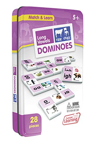 Junior Learning Long Vowel Dominoes Educational Action Games, Multi (JL495)