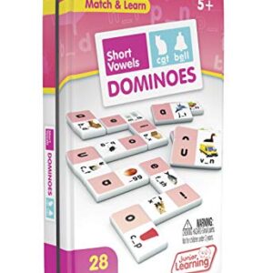 Junior Learning Short Vowel Dominoes Educational Action Games, Multi (JL493)