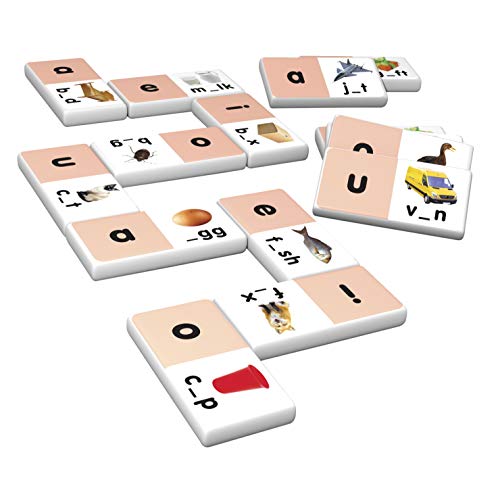 Junior Learning Short Vowel Dominoes Educational Action Games, Multi (JL493)