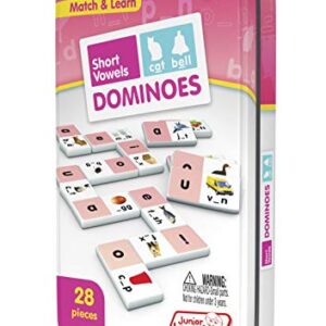 Junior Learning Short Vowel Dominoes Educational Action Games, Multi (JL493)