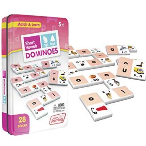 Junior Learning Short Vowel Dominoes Educational Action Games, Multi (JL493)