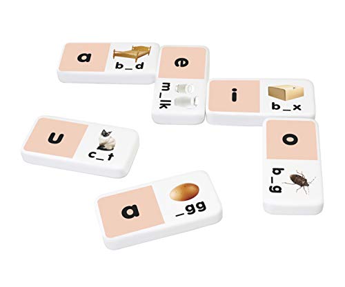 Junior Learning Short Vowel Dominoes Educational Action Games, Multi (JL493)