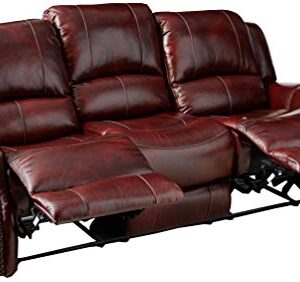 Cambridge Telluride Leather Double Reclining Sofa, Brown