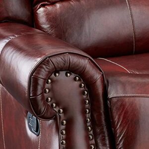 Cambridge Telluride Leather Double Reclining Sofa, Brown