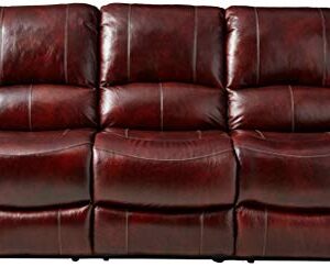 Cambridge Telluride Leather Double Reclining Sofa, Brown