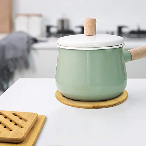 Alfto Hot Pads Trivet,Table Solid Bamboo Wood Trivets for Hot Dishes and Pot with Non-slip Pads Heat Resistant Pads Teapot Trivet 4pcs(Multi Size,2 Square 2 Round)